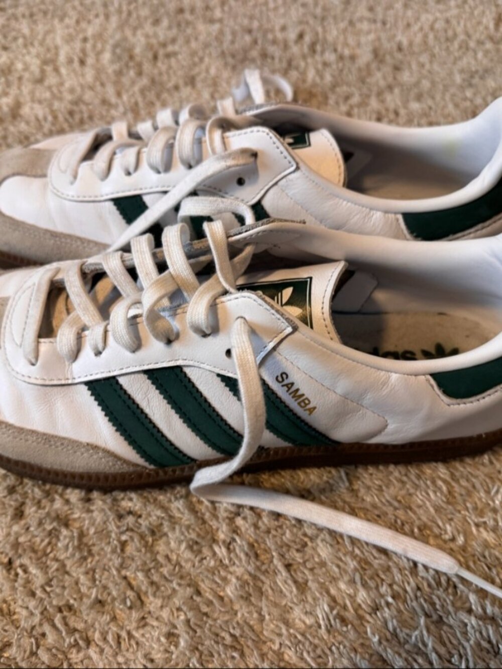 Adidas Samba OG White Green Gum Sole Men's US 9.5